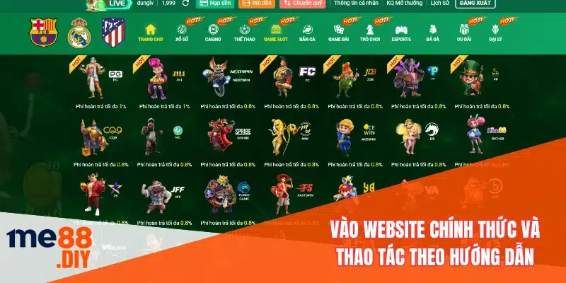 Vào website chính thức và thao tác theo hướng dẫn