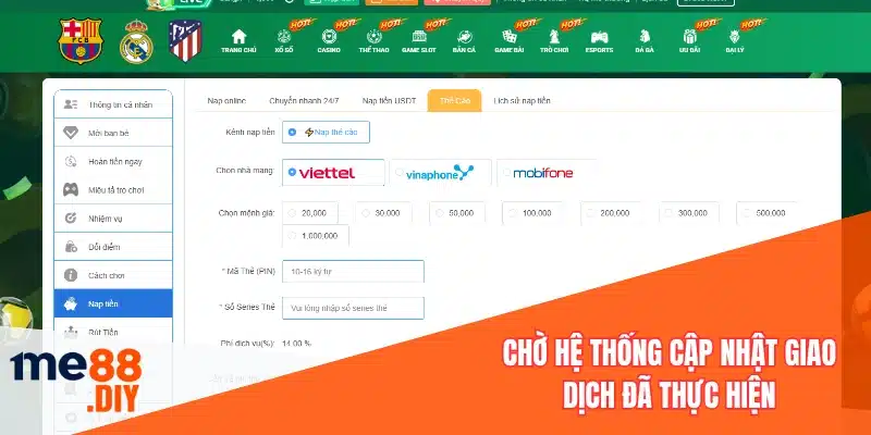 Chờ hệ thống cập nhật giao dịch đã thực hiện