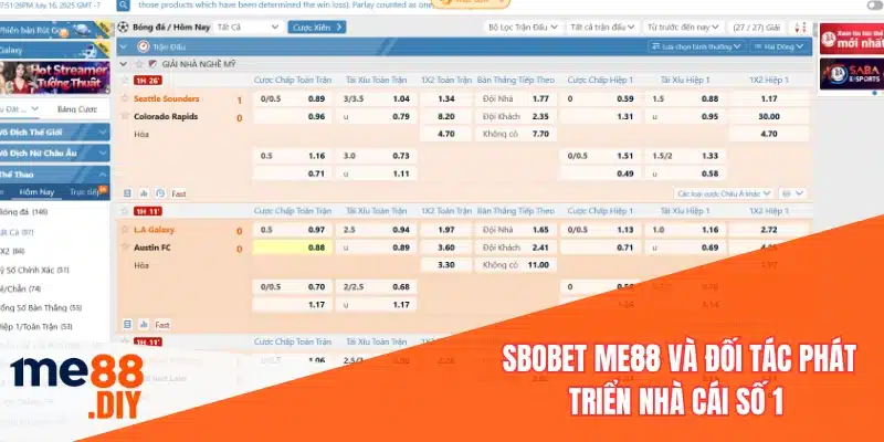SBOBET ME88 và đối tác phát triển nhà cái số 1