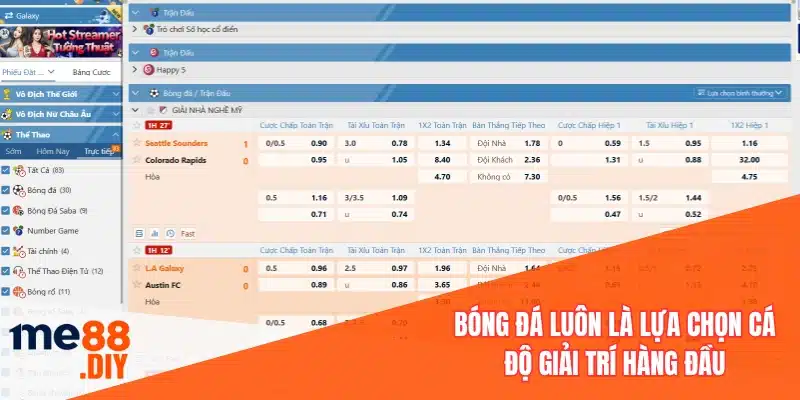 Bóng đá luôn là lựa chọn cá độ giải trí hàng đầu