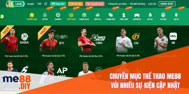 Chuyên mục thể thao ME88 với nhiều sự kiện cập nhật